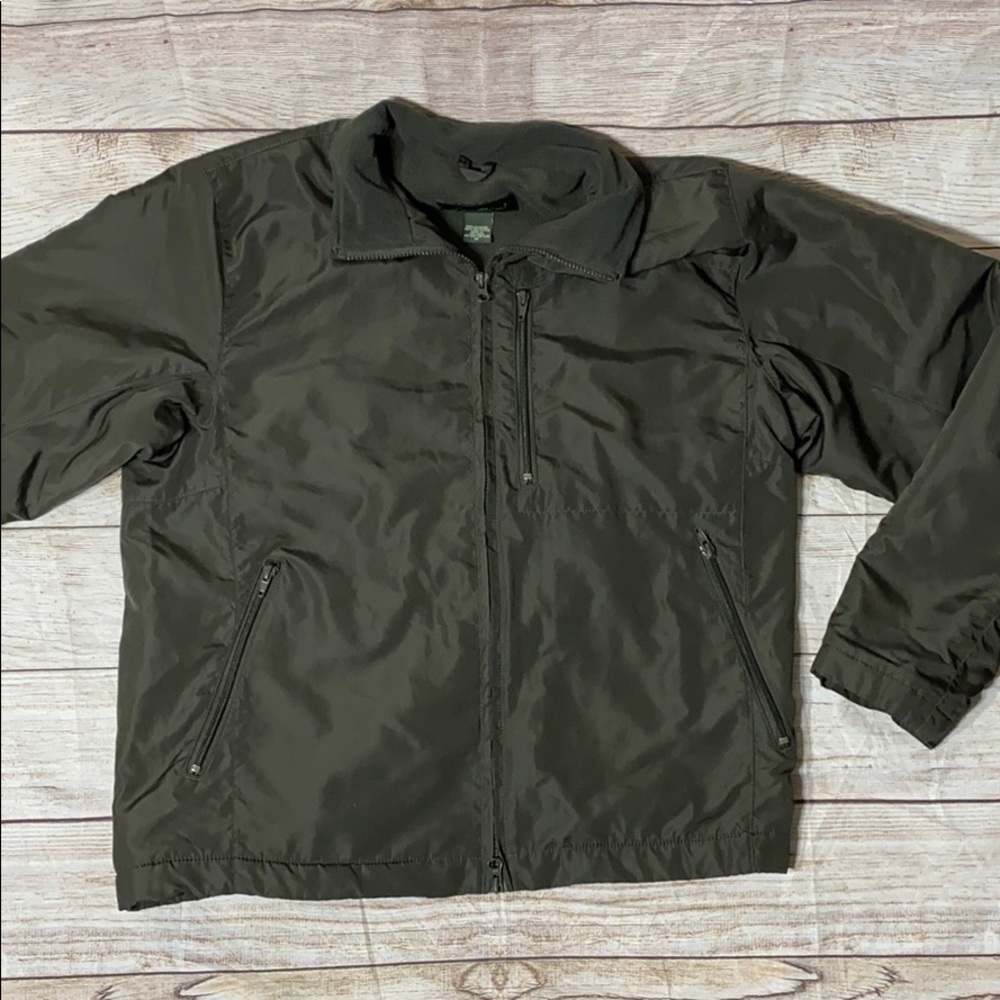 Eddie Bauer Army Green Fleece Lined Jacket - Picture 1 of 7